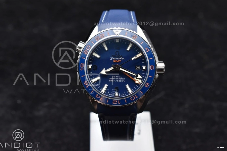 on Ceramic Co-Axial Edition Blue A8605 Planet VSF Best Dial Strap GMT Super Ocean 600M 43.5mm Bezel Blue Rubber Clone 1:1 1201